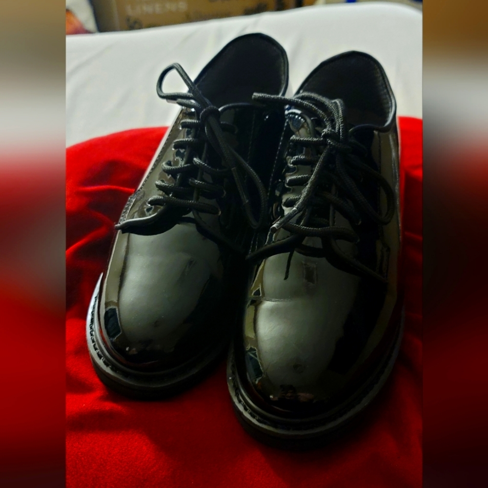 Rothco Black High Gloss Shiny Oxford Uniform Shoes Military Army Dress Shoe 5.5